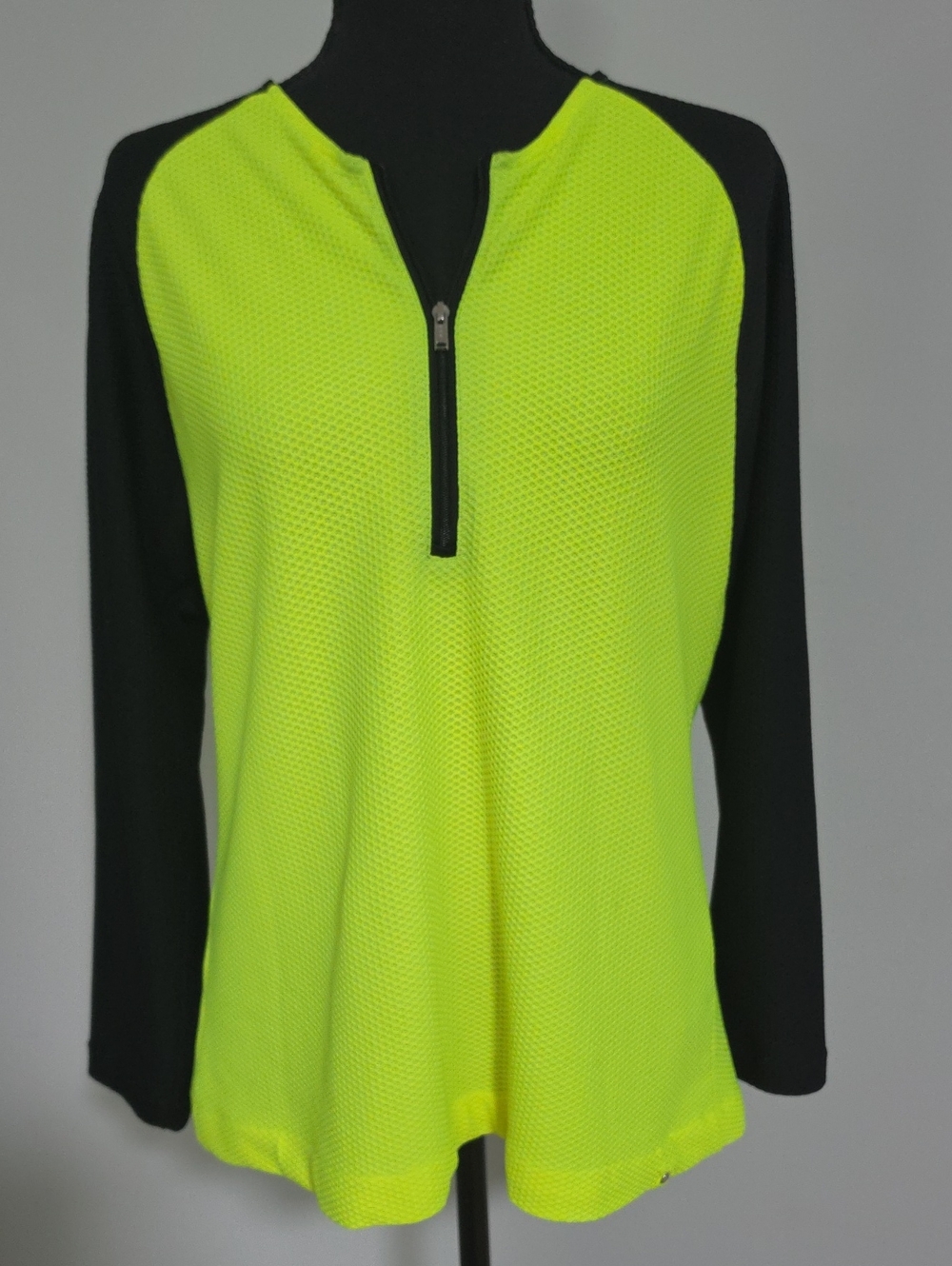 Ralph Lauren Neon And Black Lightweight Active 1/4 Zip Pullover